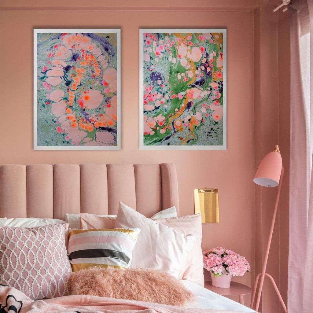 Blush pink deals and white bedroom