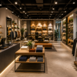 Modern retail store interior designed to increase sales through strategic product placement, customer circulation, lighting, visual merchandising, and optimized space planning.
